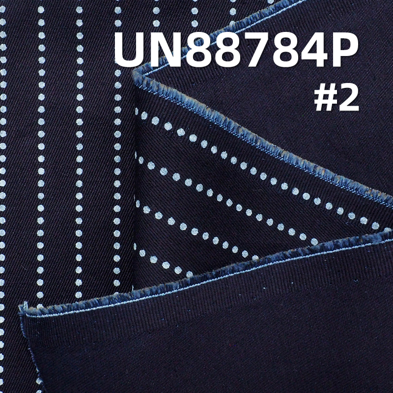 8.7 oz 100% Cotton Blue Face Blue Back Denim Fabric | "Z" Twill Denim | Discharge Printed | Denim for Skirts and Jackets