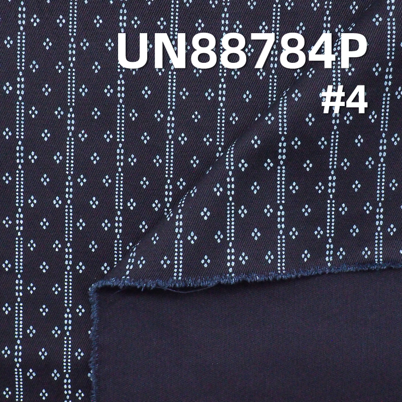 8.7 oz 100% Cotton Blue Face Blue Back Denim Fabric | "Z" Twill Denim | Discharge Printed | Denim for Skirts and Jackets