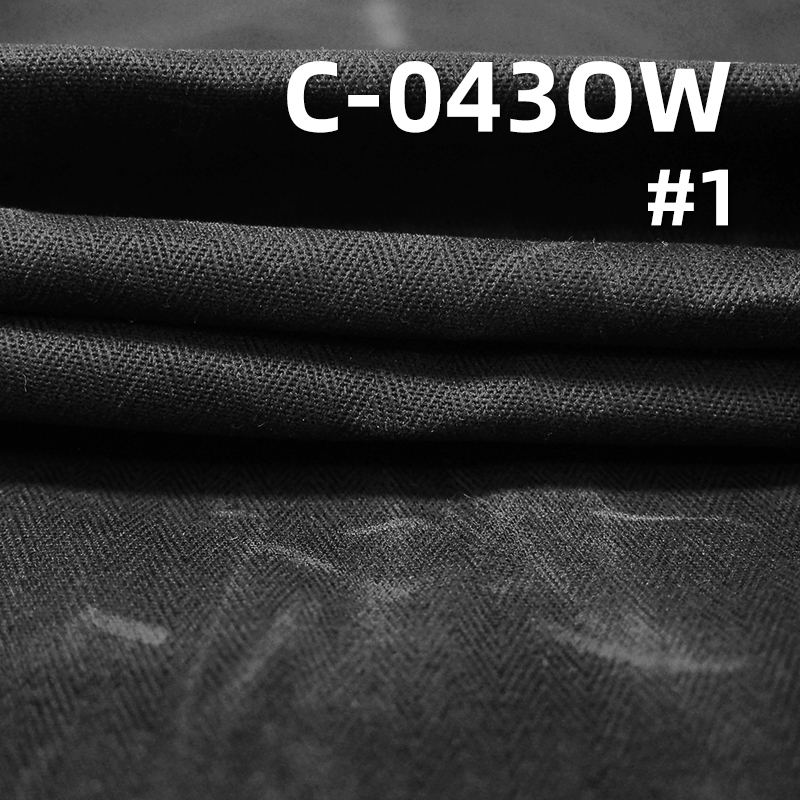 Waxed Cotton Dyed Fabric | 375g/m²   Double-Sided Four-Piece Large Herringbone Twill |bags, coats, outerwear fabrics