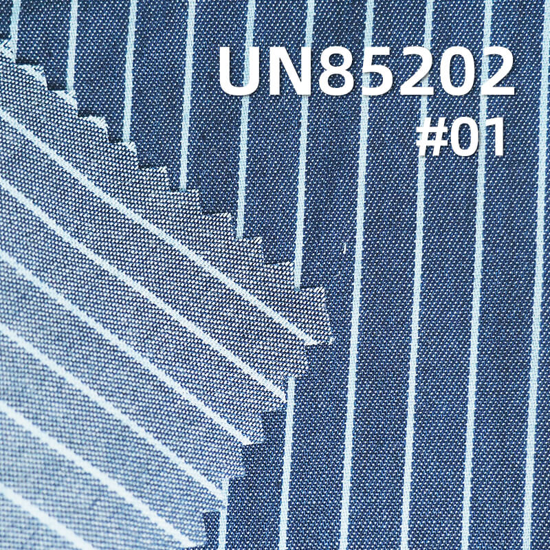100% Tencel Blue and White Striped Denim | 4.5oz Lightweight Woven Fabric for Skirts, & Shirts