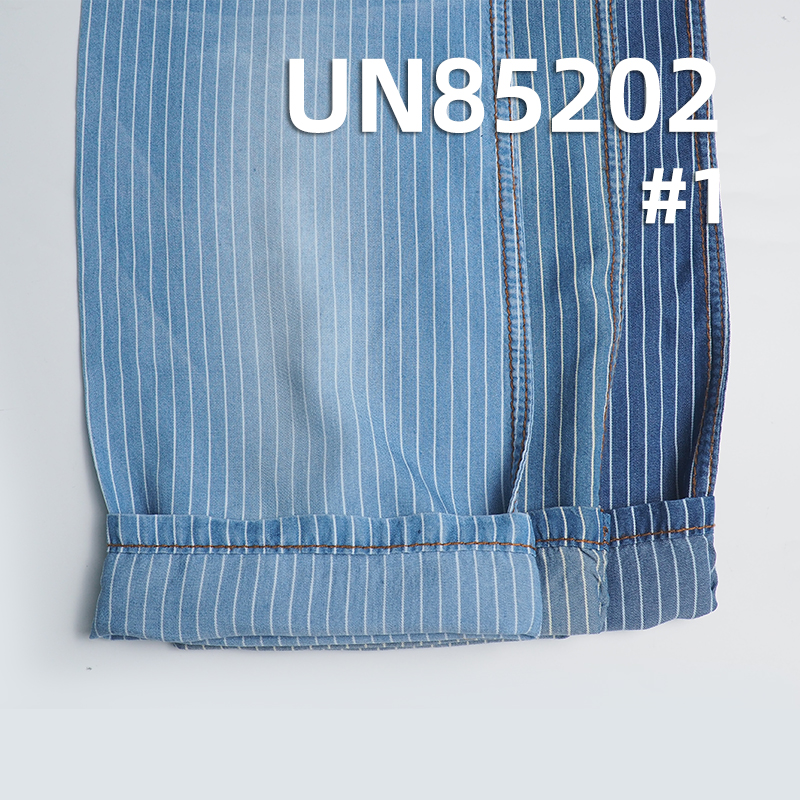 100% Tencel Blue and White Striped Denim | 4.5oz Lightweight Woven Fabric for Skirts, & Shirts