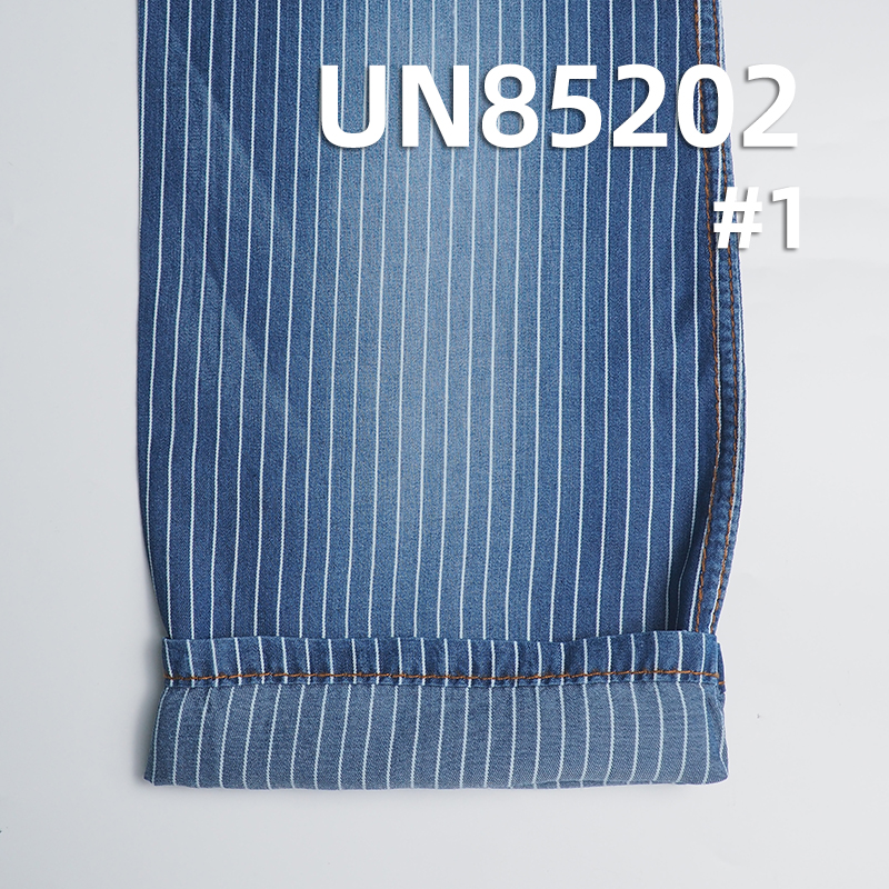 100% Tencel Blue and White Striped Denim | 4.5oz Lightweight Woven Fabric for Skirts, & Shirts
