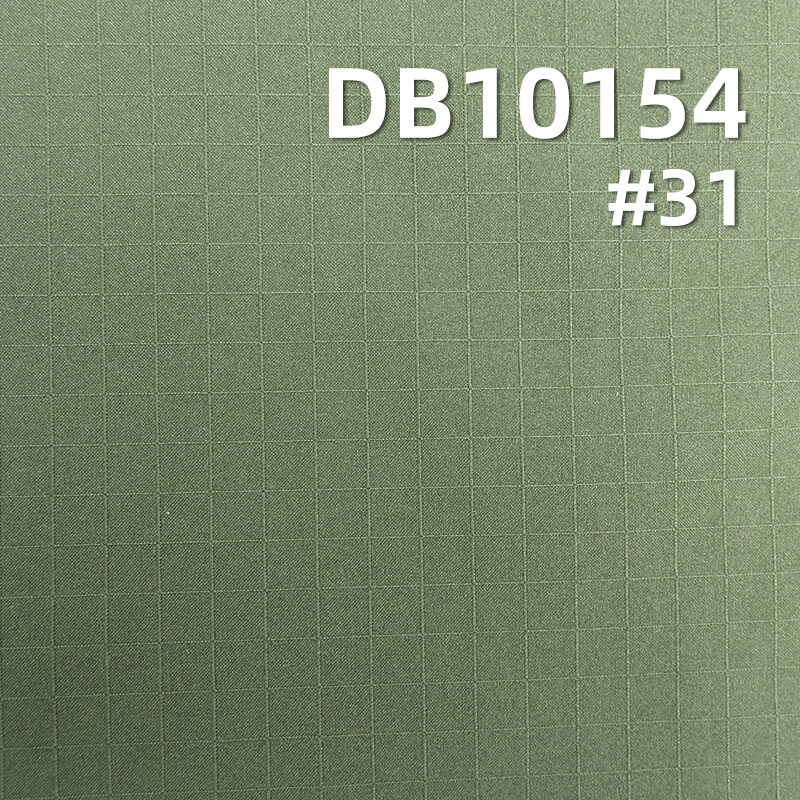 100% Polyester T800 Jacquard Fabric | 92g/m² Water-Repellent Checked Material | 3D Texture for Outdoor Jackets & Windbreakers