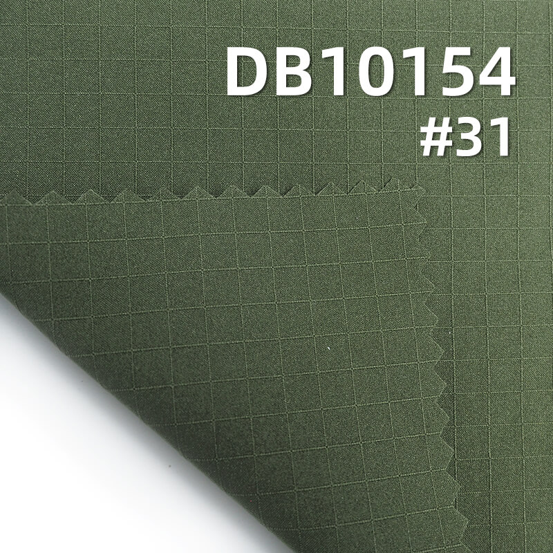 100% Polyester T800 Jacquard Fabric | 92g/m² Water-Repellent Checked Material | 3D Texture for Outdoor Jackets & Windbreakers