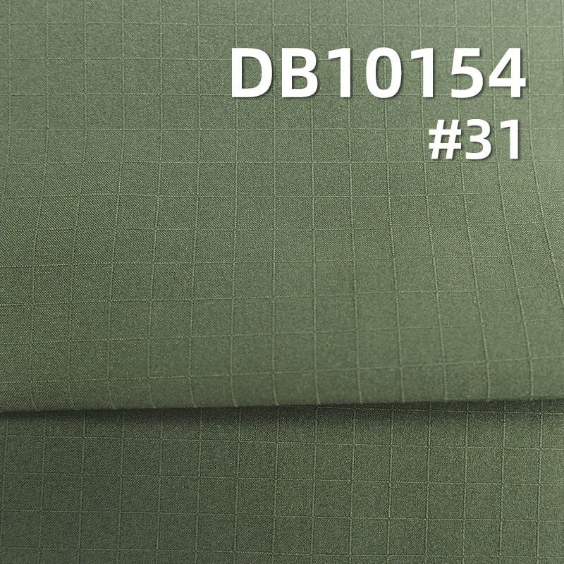 100% Polyester T800 Jacquard Fabric | 92g/m² Water-Repellent Checked Material | 3D Texture for Outdoor Jackets & Windbreakers