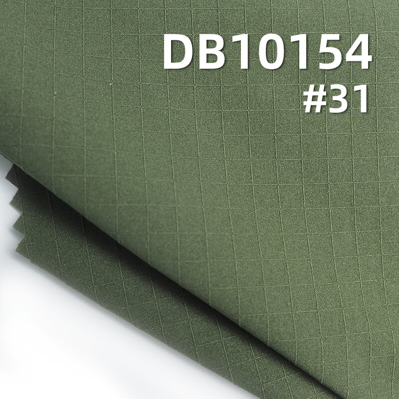 100% Polyester T800 Jacquard Fabric | 92g/m² Water-Repellent Checked Material | 3D Texture for Outdoor Jackets & Windbreakers