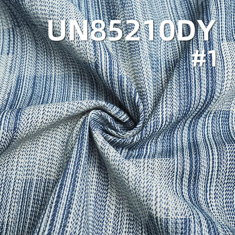 8.7 oz Cotton-Polyester Jacquard Denim Fabric | Irregular Yarn Plaid Denim | Denim Skirts, Jackets