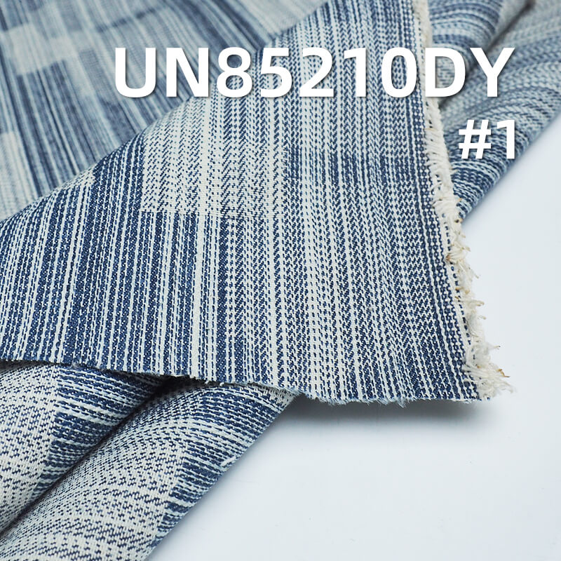 8.7 oz Cotton-Polyester Jacquard Denim Fabric | Irregular Yarn Plaid Denim | Denim Skirts, Jackets