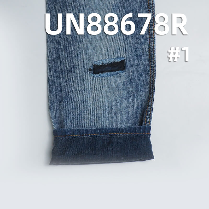 Knit-Backed Desizing Denim | 3.8oz Lightweight Cotton Blue Fill Black Fabric | Woven 2/1  "Z" Twill | Denim Skirt, Jeans, Shirt Fabric