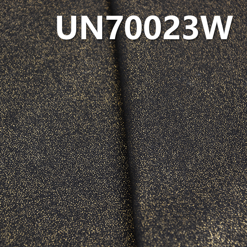 Cotton Stretch Slub Twill Fabric | 251g/m2 Stretch Dyed Fabric | Gold Stamped / Foiled | Fabric for Pants, Skirts, Fashion Jackets