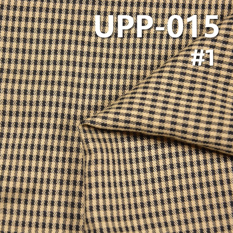 100% Polyester Yarn-Dyed Fabric | 130 g/m2 Check Fabric | Yellow Black Check | For Casual Shirts Skirts Pants
