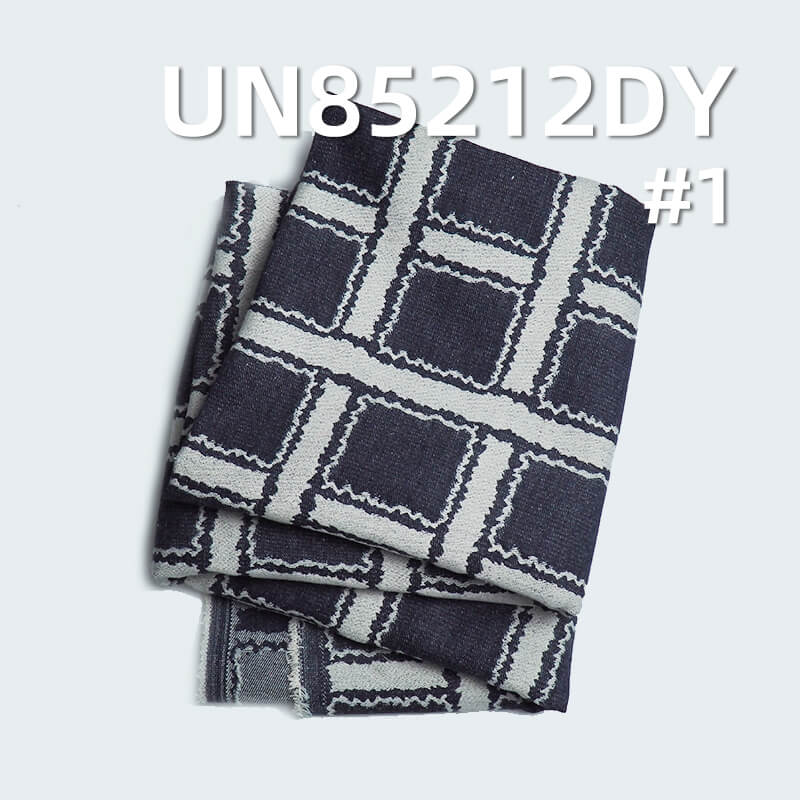 12.6 oz Cotton-Polyester Jacquard Denim | Vintage Floral Plaid Fabric | Jeans & Bags