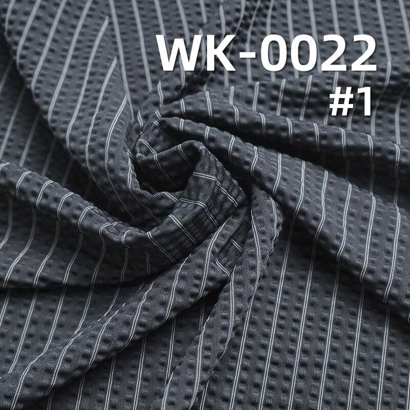 Nylon-Polyester Stretch Knit | 210g/m² Bubble Stripe Fabric | Cool & Skin-Friendly | Women's Tops, Skirts, Yoga Wear
