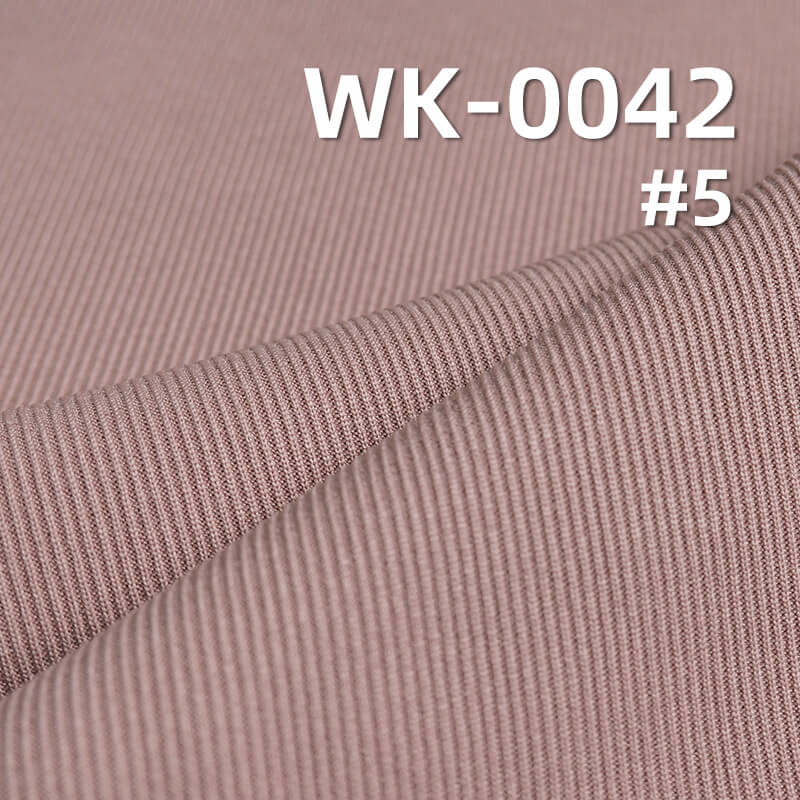 230g/m² Polyester Stretch Fabric | 2x1 Ribbed Pinstripe Material | Ruffled Knit for Skirts, Casual Pants &Tops