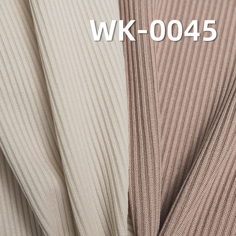 200g/m² Polyester Stretch Knit Fabric | 2x2 Small Rib Stripe | Double-Sided Ribbed Knit Material | Skirt, Casual Pants, T-Shirt Fabric