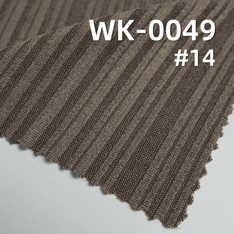 220g/m² Polyester Stretch Knit Fabric | Ribbed Stripe Knit | Double-Sided Rib Fabric | Women's Apparel, Tops, Skirts, Pants