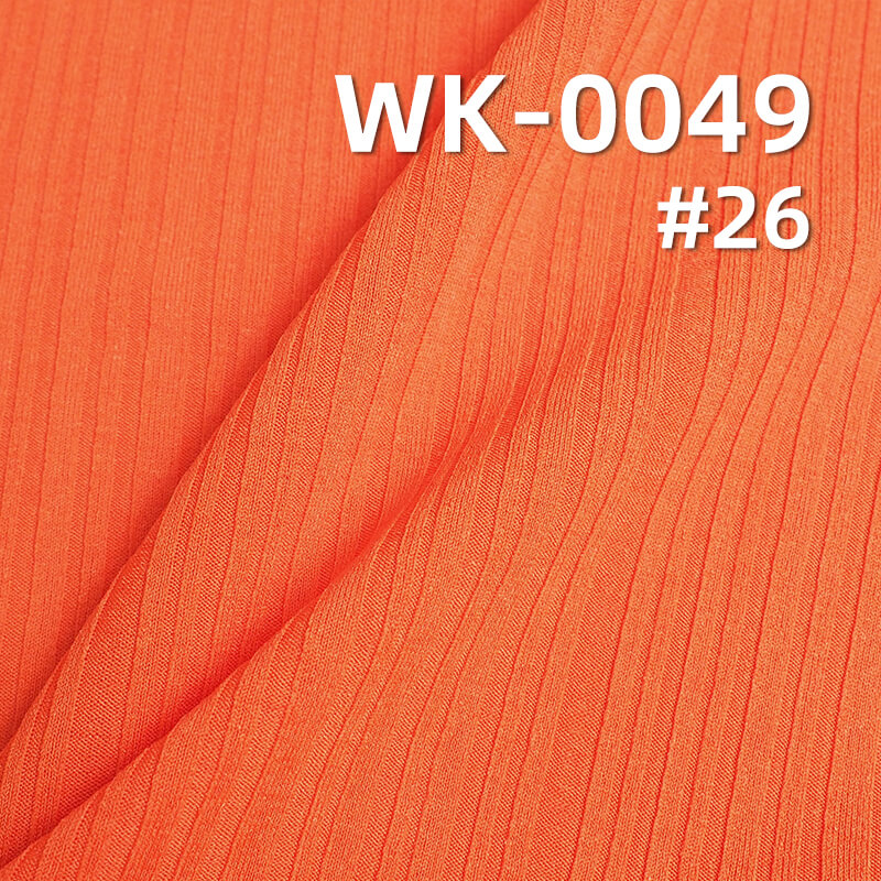 220g/m² Polyester Stretch Knit Fabric | Ribbed Stripe Knit | Double-Sided Rib Fabric | Women's Apparel, Tops, Skirts, Pants