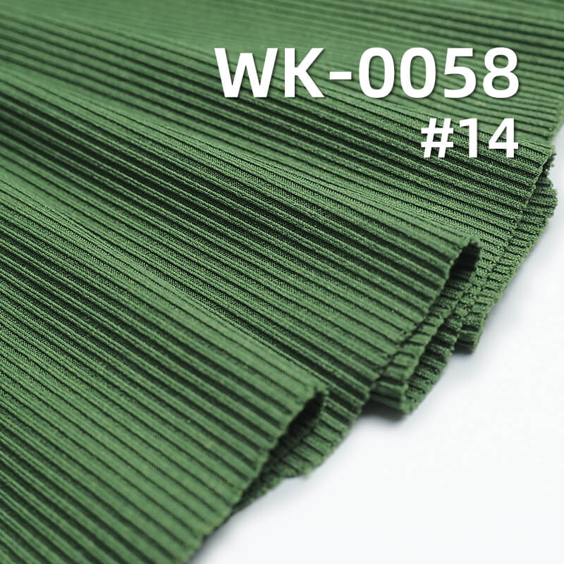 260g/m² Polyester Knit Fabric | 2*2 Ribbed French Terry | Double-Sided Rib Fabric | Skin-Friendly Elastic Ribbed Fabric | Base Layer, Skirt, Pants, Casual Wear Fabric