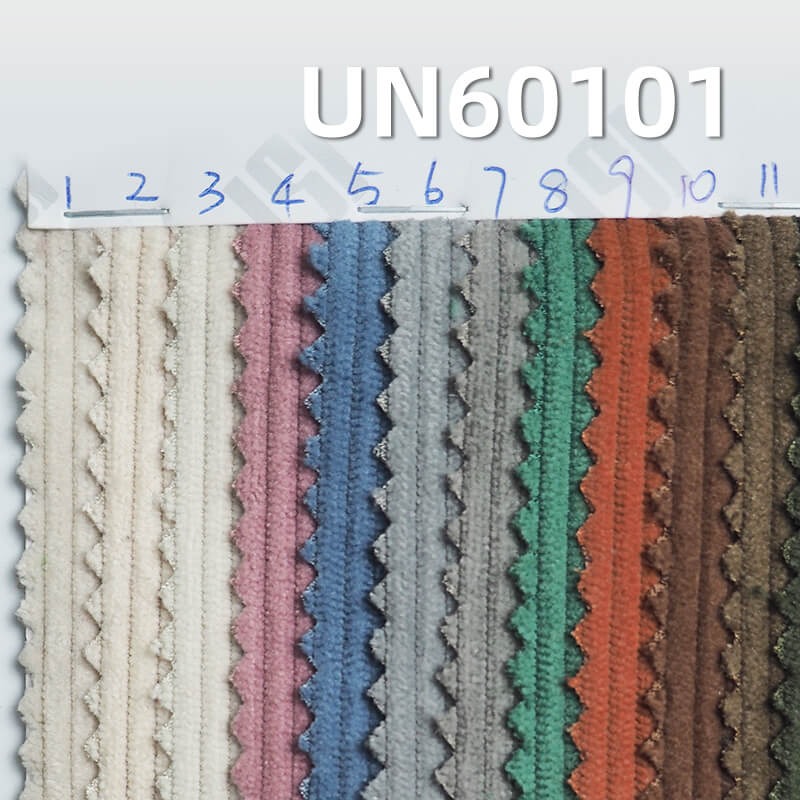 285g/m² Polyester Knit Corduroy | 8 W Straight Stripe Fabric |Hats, Pants, Skirts, Outerwear  Fabric