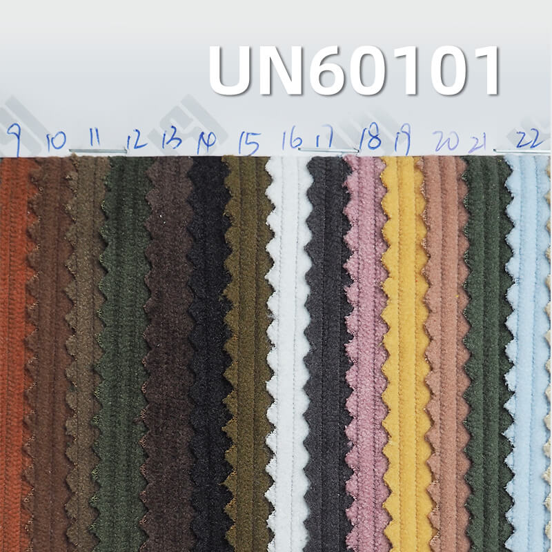 285g/m² Polyester Knit Corduroy | 8 W Straight Stripe Fabric |Hats, Pants, Skirts, Outerwear  Fabric