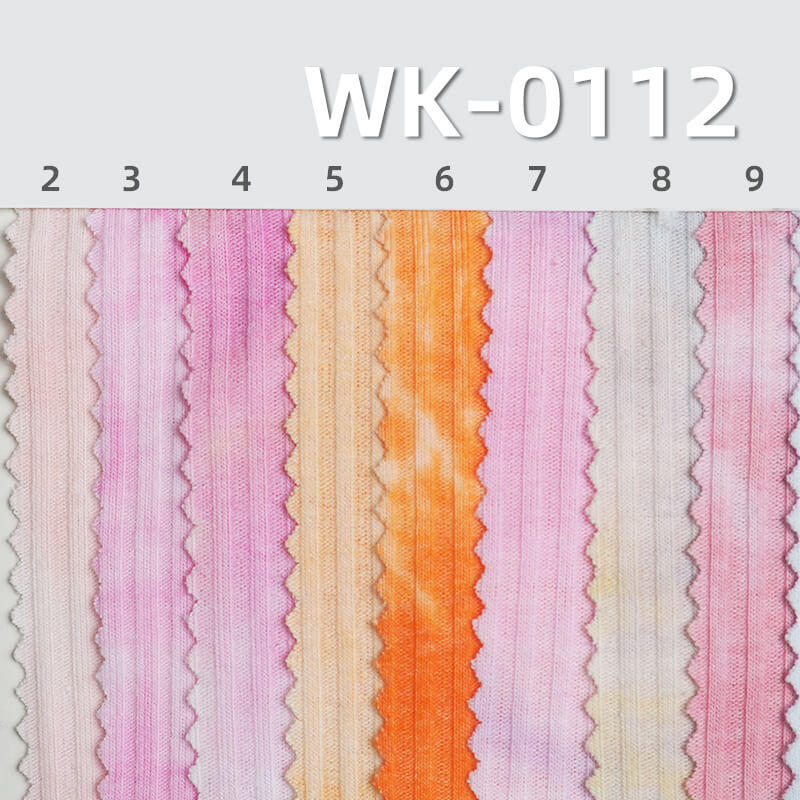 Knit 4:3 Ribbed Fabric |Tie-Dye & Colorful Ribbed Knit | 190g/m² T/C Stretch Knit |Women's T-Shirt & Casual Bottoms Fabric