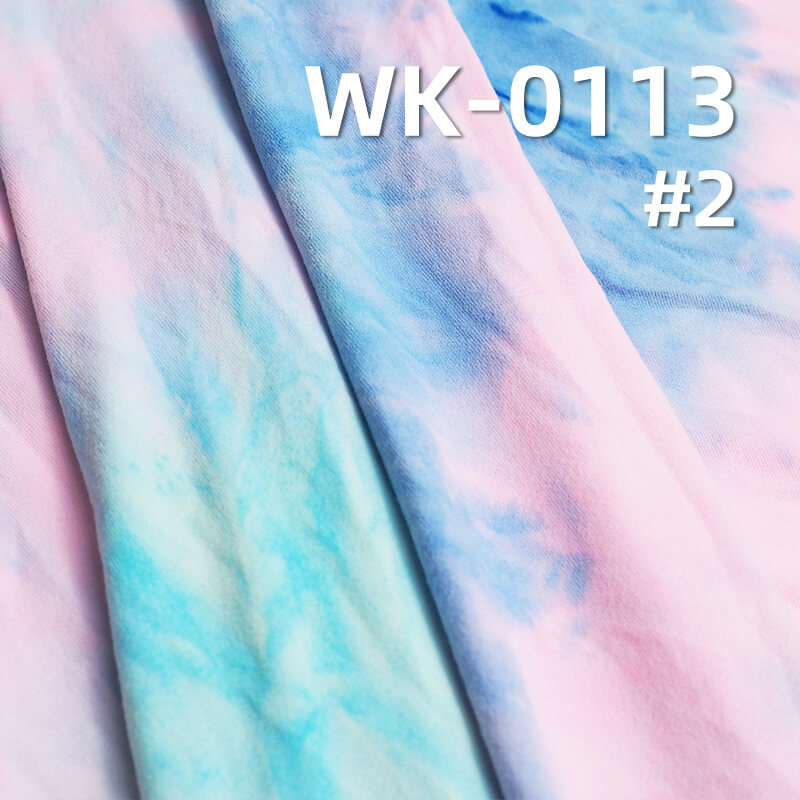 170g/m² Knit Milk Silk Fabric | Tie-Dye Brushed Single Jersey | High Stretch Polyester T-Shirt Fabric | Ideal for Undershirts & Tees