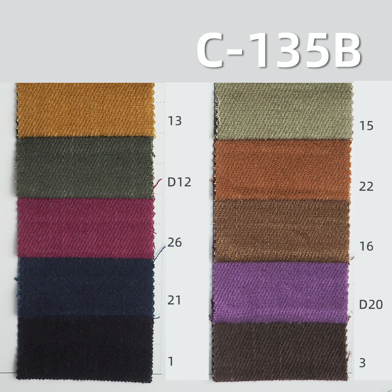 100% Cotton Warp Slub Snowflake Fleece Twill | 320g/m² Thick Dyed Fabric | 3/1 "Z" Twill Cotton for Pants, Skirts, Coats, Hats