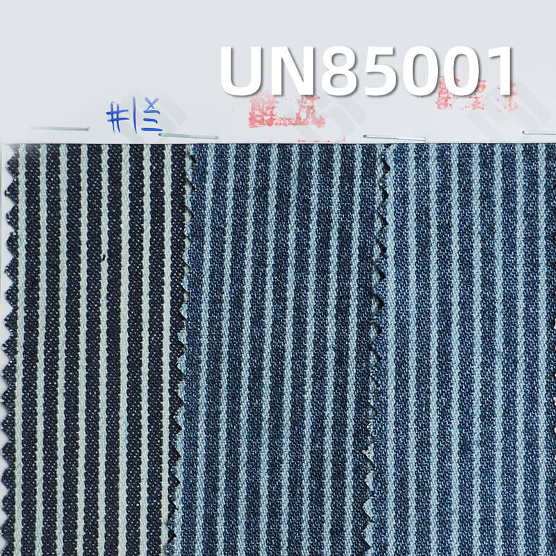 Blue & White Striped Denim | 9.8oz Non-Stretch 2/1 “Z”Twill Denim | Recycled Fiber | Jeans, Casual Jackets Fabric