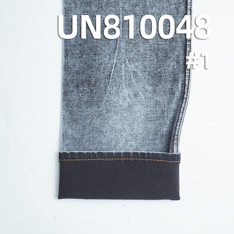4-Way Stretch Denim | 10oz Thermal Denim | Black Face & Black Back Fabric | Warm Fleece Lining | Fabric for Jeans, Skinny Pants, Skirts & Shirts