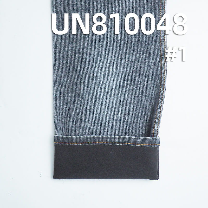 4-Way Stretch Denim | 10oz Thermal Denim | Black Face & Black Back Fabric | Warm Fleece Lining | Fabric for Jeans, Skinny Pants, Skirts & Shirts