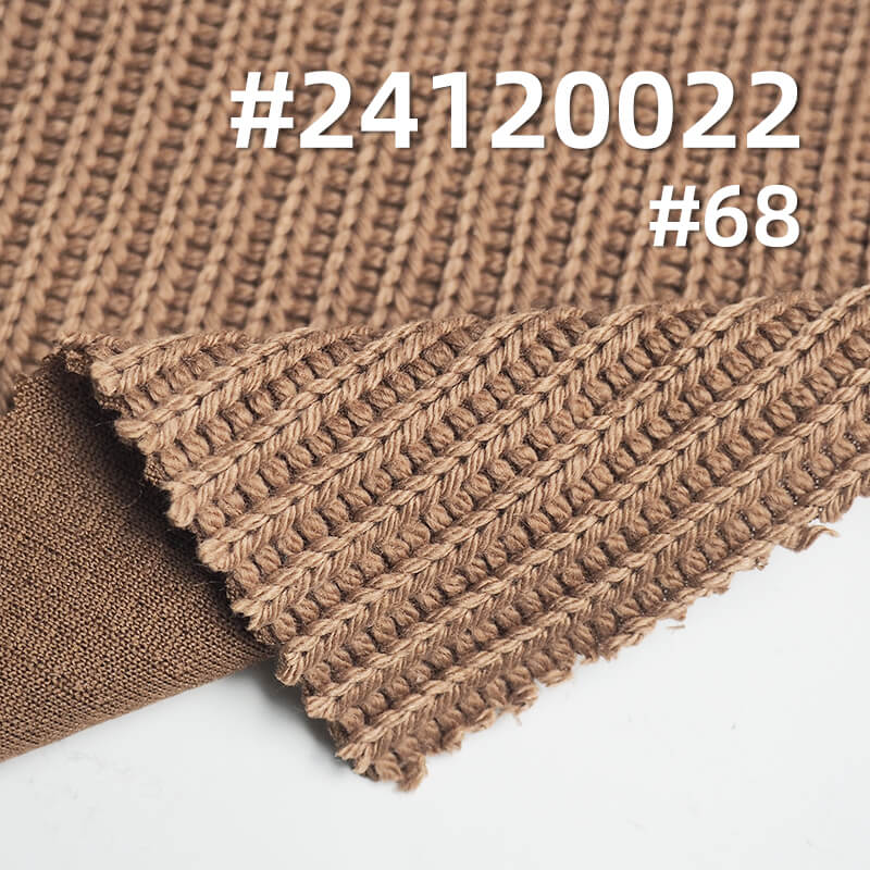 Coarse Needle Paris Rib Knitted Fabric | 380g/m2 Heavyweight Knitted Fabric |Textured Striped Fabric | Fabrics for Coats, Cardigans, Tops