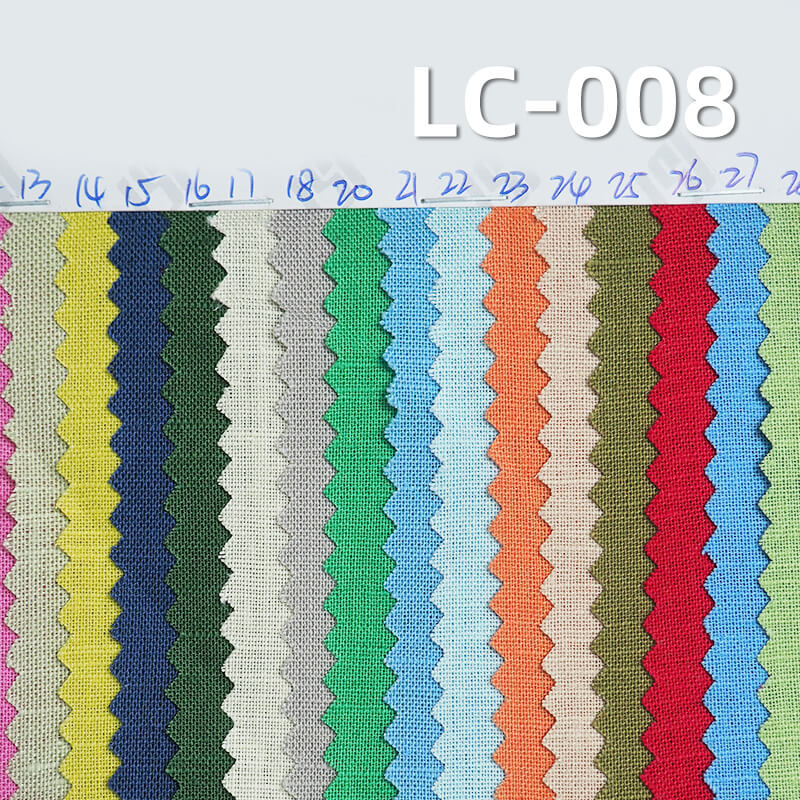 Linen Cotton Plain Weave Fabric | 140g/m² Spring-Summer Dyed Fabric | Rustic Style for Dresses, Tops,Apparel