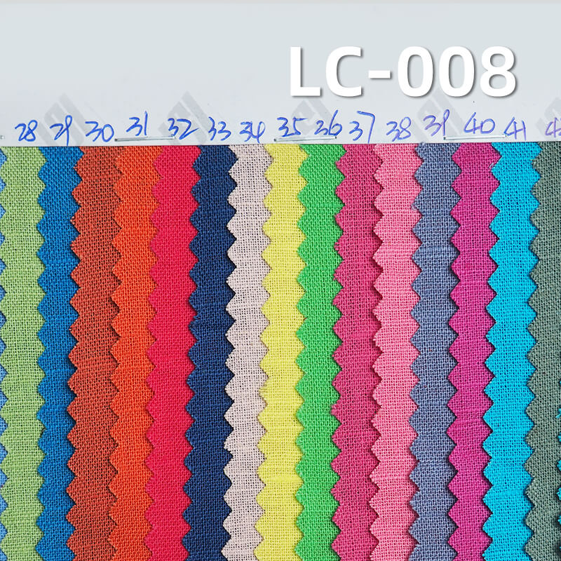 Linen Cotton Plain Weave Fabric | 140g/m² Spring-Summer Dyed Fabric | Rustic Style for Dresses, Tops,Apparel