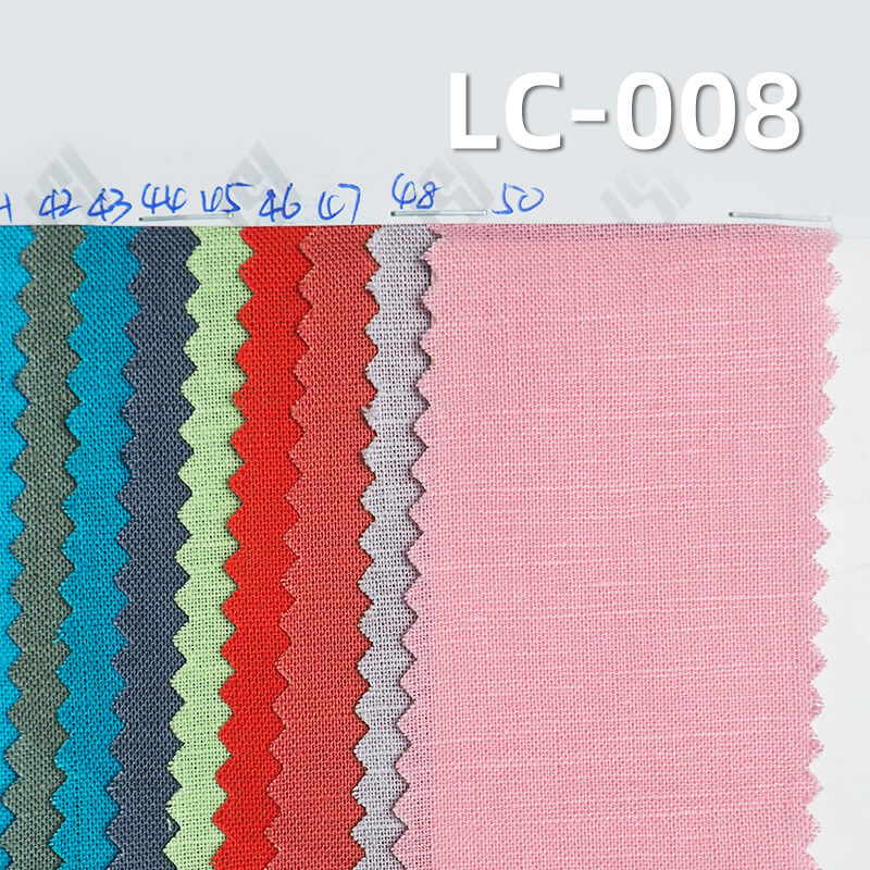 Linen Cotton Plain Weave Fabric | 140g/m² Spring-Summer Dyed Fabric | Rustic Style for Dresses, Tops,Apparel