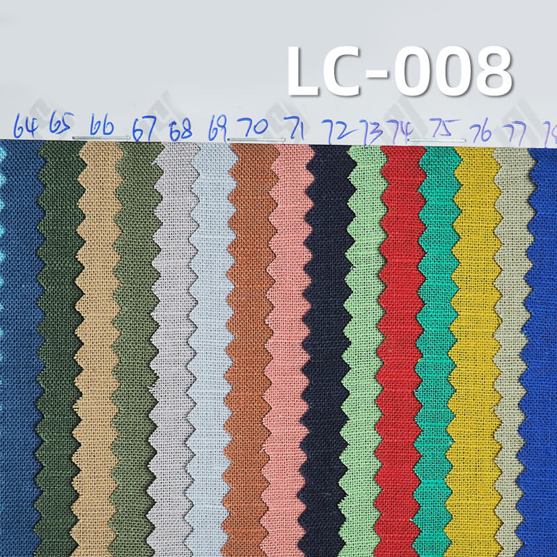 Linen Cotton Plain Weave Fabric | 140g/m² Spring-Summer Dyed Fabric | Rustic Style for Dresses, Tops,Apparel