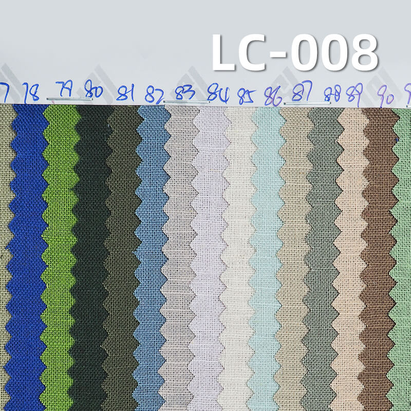 Linen Cotton Plain Weave Fabric | 140g/m² Spring-Summer Dyed Fabric | Rustic Style for Dresses, Tops,Apparel
