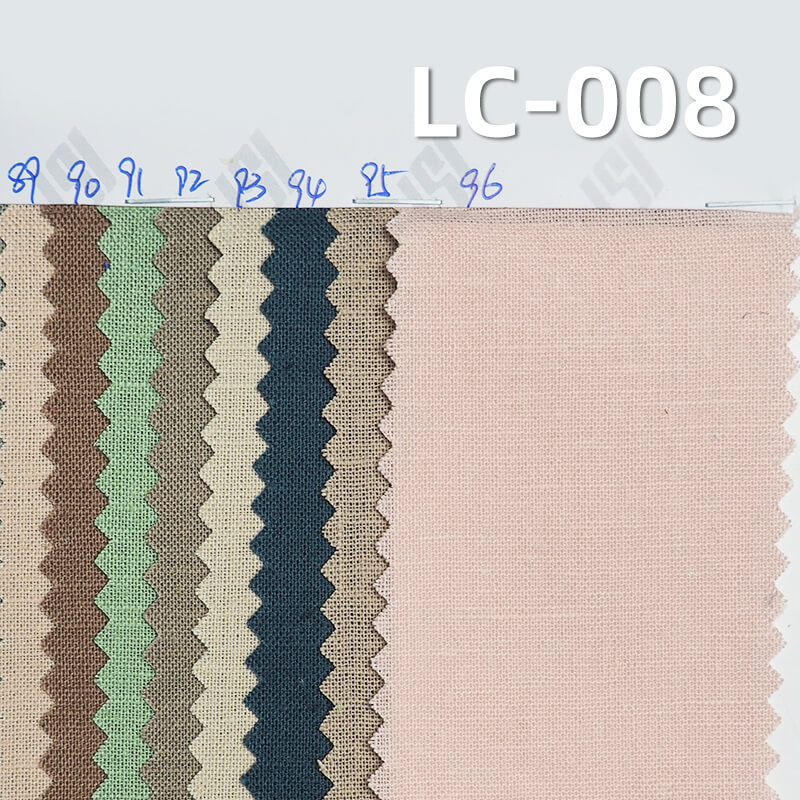 Linen Cotton Plain Weave Fabric | 140g/m² Spring-Summer Dyed Fabric | Rustic Style for Dresses, Tops,Apparel