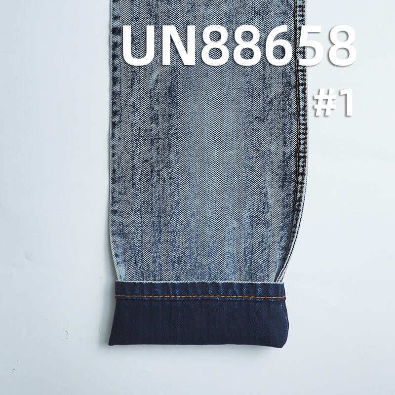 Satin Black Warp Denim | 11.5oz 100% Cotton Herringbone Twill | Non-Stretch Wide Width Denim | Jeans, Jackets, Outerwear Fabric