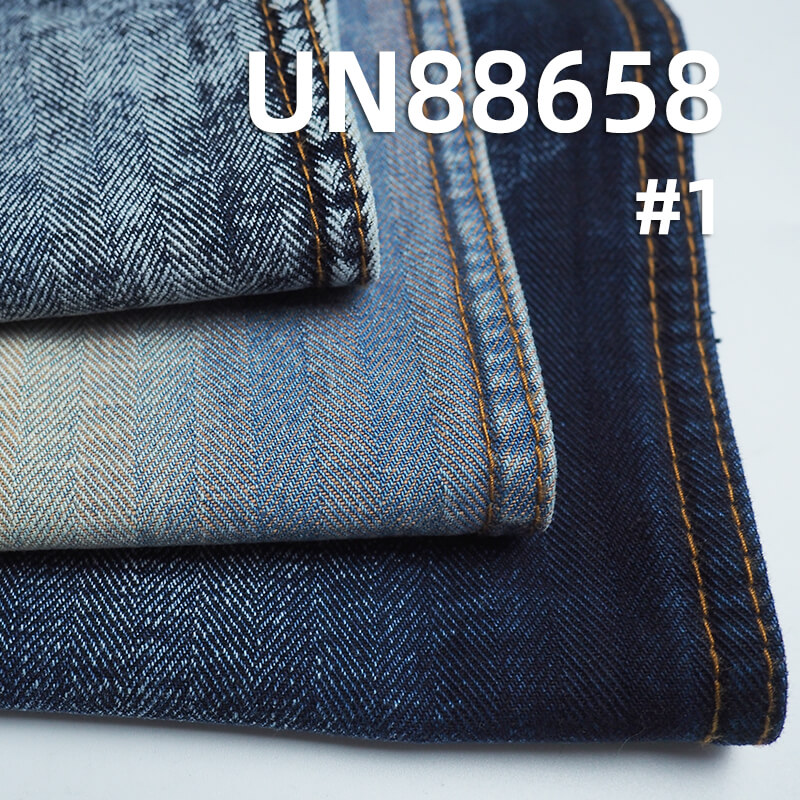 Satin Black Warp Denim | 11.5oz 100% Cotton Herringbone Twill | Non-Stretch Wide Width Denim | Jeans, Jackets, Outerwear Fabric