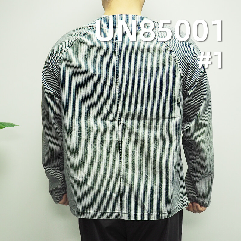 Blue & White Striped Denim | 9.8oz Non-Stretch 2/1 “Z”Twill Denim | Recycled Fiber | Jeans, Casual Jackets Fabric