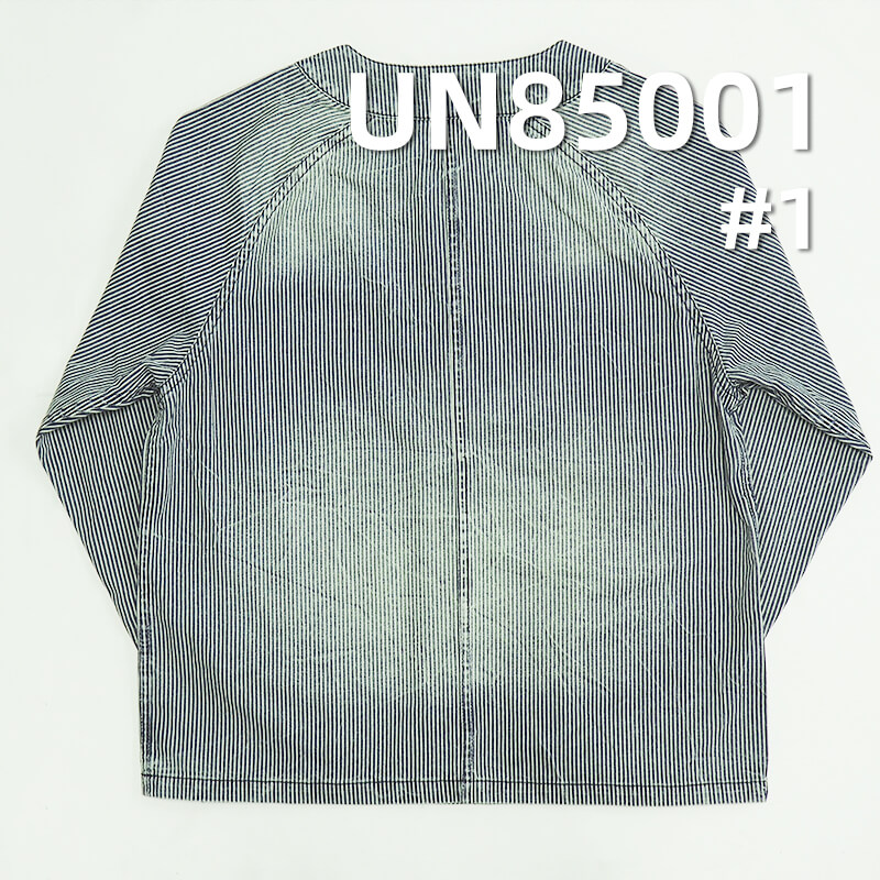 Blue & White Striped Denim | 9.8oz Non-Stretch 2/1 “Z”Twill Denim | Recycled Fiber | Jeans, Casual Jackets Fabric