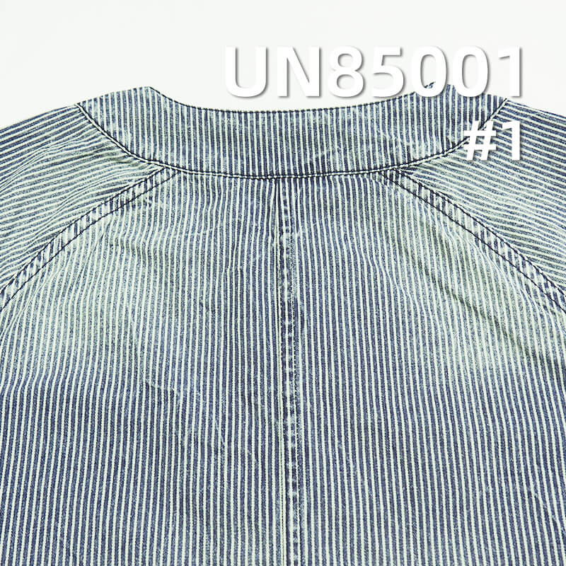 Blue & White Striped Denim | 9.8oz Non-Stretch 2/1 “Z”Twill Denim | Recycled Fiber | Jeans, Casual Jackets Fabric