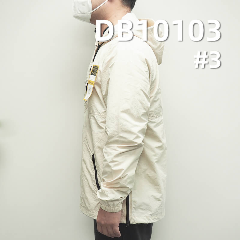 100% Nylon Cotton-Like Dyed Fabric | 122g/m² Soft Crinkle Taslan Water-Repellent Fabric | Outdoor Hiking Jacket Material