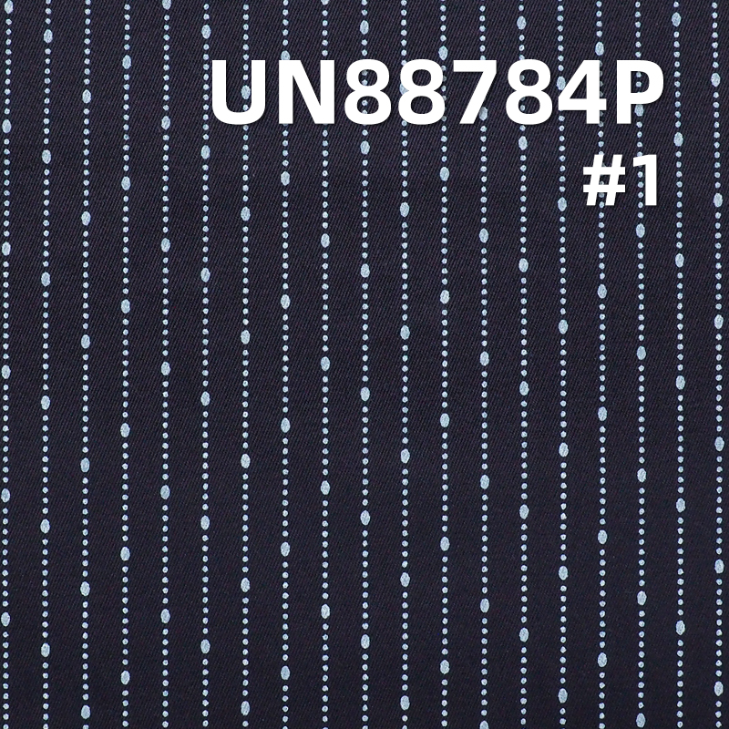 8.7 oz 100% Cotton Blue Face Blue Back Denim Fabric | "Z" Twill Denim | Discharge Printed | Denim for Skirts and Jackets