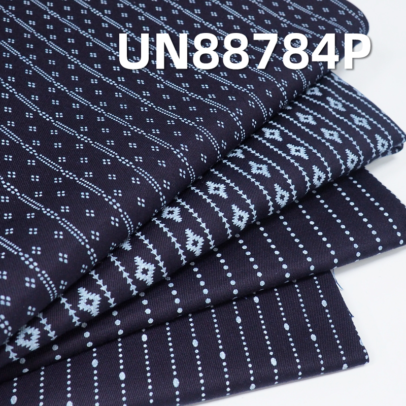 8.7 oz 100% Cotton Blue Face Blue Back Denim Fabric | "Z" Twill Denim | Discharge Printed | Denim for Skirts and Jackets