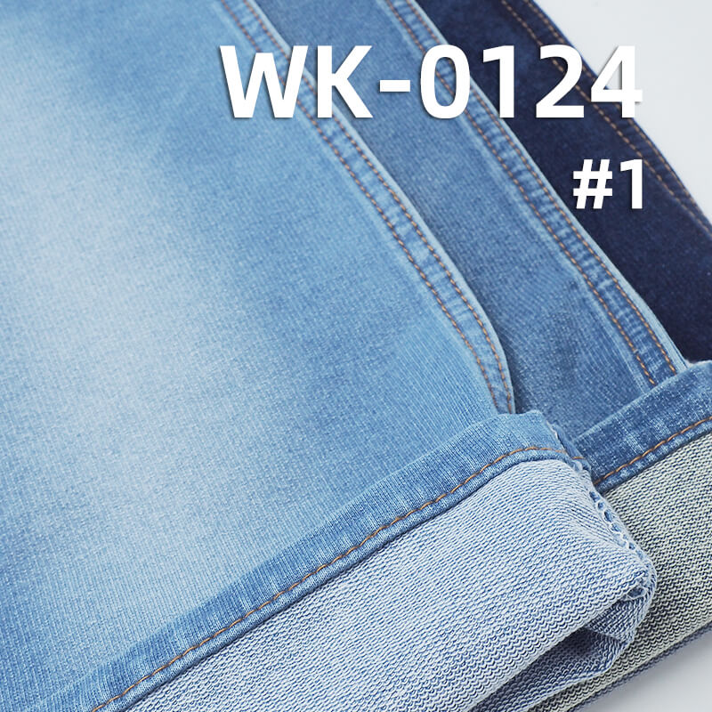 Stretch Knit Denim | 350g/m² Knit Stretch | Cotton Elastane Indigo Knit Terry Denim | Jeans, Jackets, Outerwear Fabric