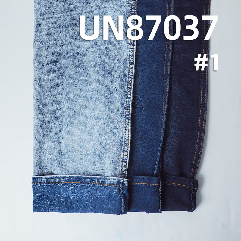 Indigo Knit Denim Fabric | 187g/m2(5.5oz) All-Cotton Knit Denim | Denim Blue Plain Weave Cloth | Stretch Jeans, Denim Skirt, and Top Material
