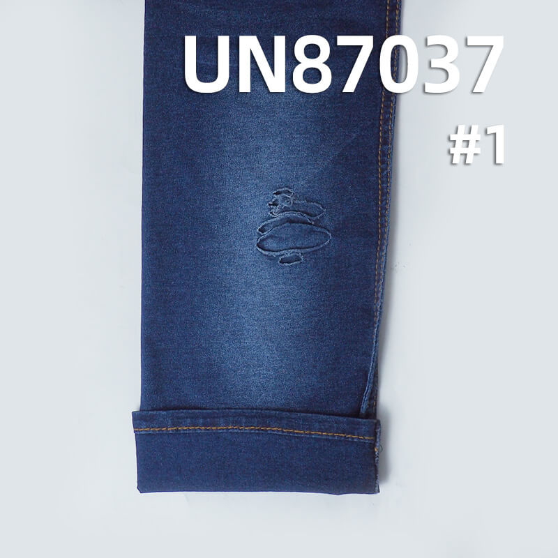 Indigo Knit Denim Fabric | 187g/m2(5.5oz) All-Cotton Knit Denim | Denim Blue Plain Weave Cloth | Stretch Jeans, Denim Skirt, and Top Material