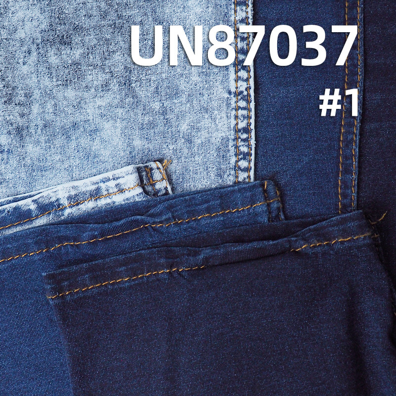 Indigo Knit Denim Fabric | 187g/m2(5.5oz) All-Cotton Knit Denim | Denim Blue Plain Weave Cloth | Stretch Jeans, Denim Skirt, and Top Material