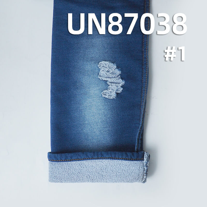 Indigo Knit Denim Fabric | 340g/m2(10 oz) All-Cotton Knit Denim | Denim Blue Sweatshirt Cloth | Stretch Jeans, Sweatshirt, and Outerwear Material